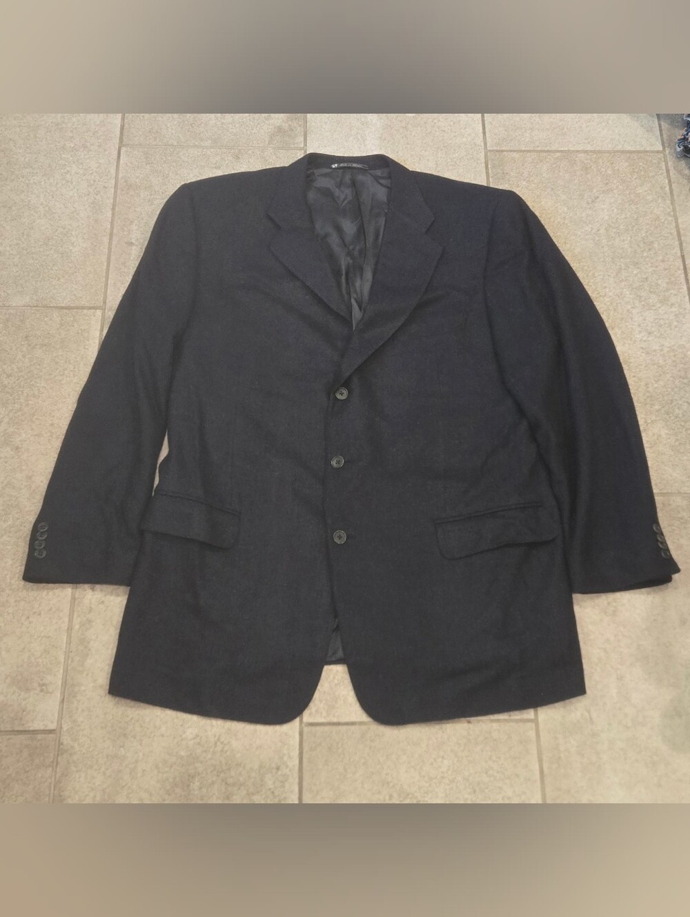 Ermenegildo Zegna 100% Cashmere Blazer Men 58 R 48 R Black Sport Coat 3 Button